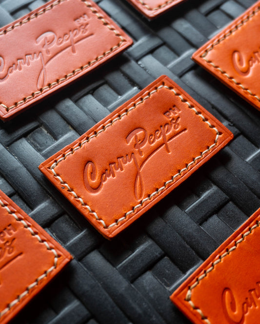 CarryPeepsPH Leather Patch -  Orange Buttero Leather